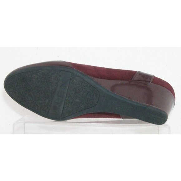 Lifestride Dreams burgundy man made almond toe slip on wedge heels 8M 38 - Picture 7 of 10